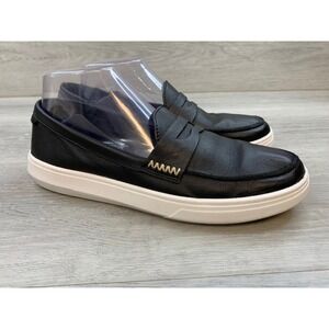 Patina Women's Black Leather Penny Loafer Sneakers Handmade Mexico Shoes